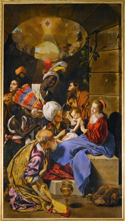 Klanění mudrců ... (malba na plátně) od Fray Juan Batista Maino or Mayno