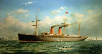 Cunard Liner R.M.S. Umbria u Brooklyn Heights, na East River, New York od Fred Pansing