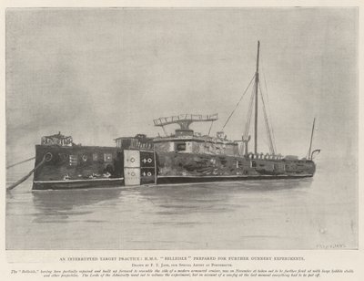 Přerušené cvičení na terč, HMS Belleisle se připravuje na další střelecké pokusy od Fred T. Jane