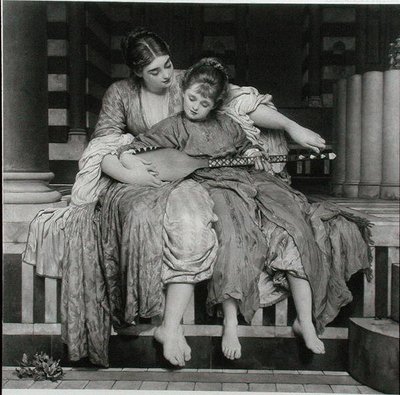 Hudební lekce, kterou vydává The Fine Art Society od Frederic (after) Leighton