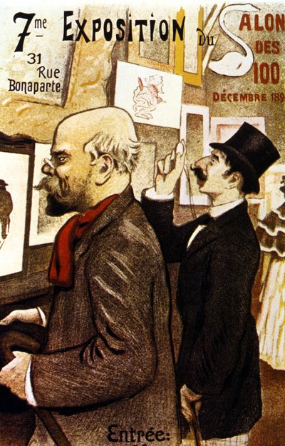 Plakát 7. výstavy Salon des 100. Prosinec 1894. Paul Verlaine. od Frederic Auguste Cazals