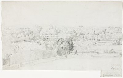Pohled na Villa Borghese a její Orangerie z Villa Medici, 1826. od Frederic Bourgeois de Mercey