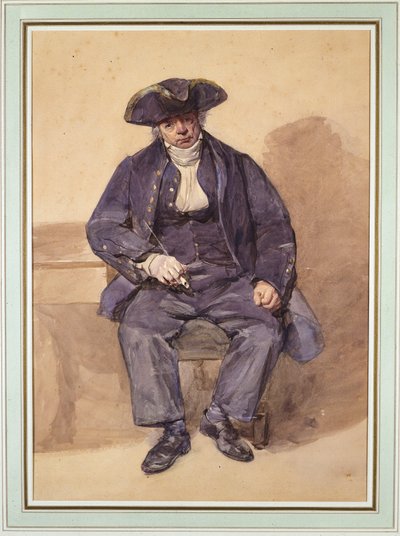 Portrét Johna Adamse, alias Johna Wilkinsona, poddůstojníka, 78 let (akvarel) od Frederic Cruikshank