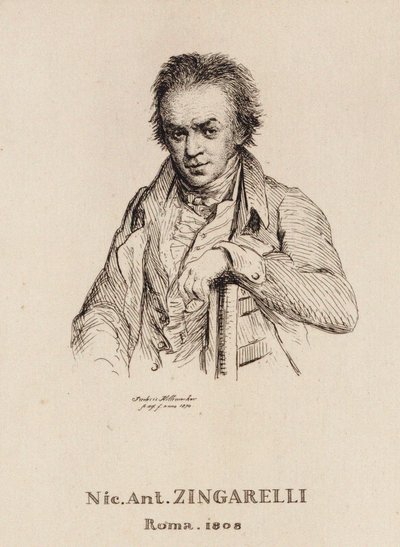 Portrét skladatele Nicoly Antonia Zingarelliho 1752-1837. od Frederic Desire Hillemacher