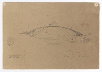 Bambusový most v Buga, Kolumbie a dívka nesoucí sklenici, Cartago, Kolumbie od Frederic Edwin Church