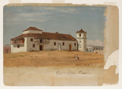 Kolumbie, kostel Baranquilla od Frederic Edwin Church