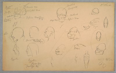 Kresba, anatomické studie, 1865-70 od Frederic Edwin Church
