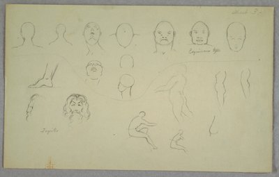 Kresba, anatomické studie, 1865-70 od Frederic Edwin Church