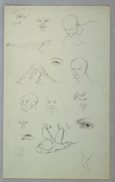 Kresba, anatomické studie, 1865-70 od Frederic Edwin Church