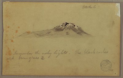 Kresba, Andský vrchol (Cayambe ), Otavalo, Ekvádor, srpen nebo září 1853 od Frederic Edwin Church