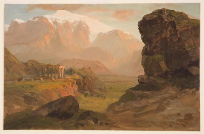 Kresba, Bashan Fantasy, duben 1869 od Frederic Edwin Church