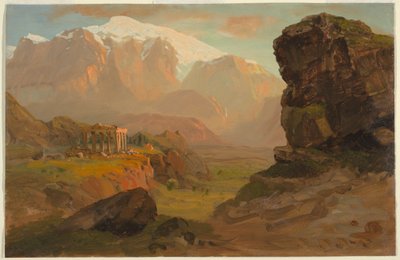 Kresba, Bashan Fantasy, duben 1869 od Frederic Edwin Church