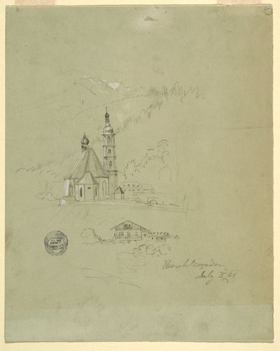 Kresba, Berchtesgaden, Bavorsko, 3. července 1868 od Frederic Edwin Church