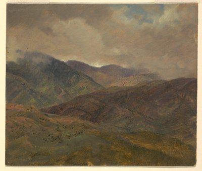 Kresba, Modré kopce a šedá oblaka, Jamajka, květen-srpen 1865 od Frederic Edwin Church