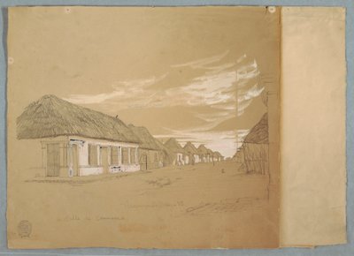 Kresba, Calle de Commerce, Barranquilla, Kolumbie, květen 1853 od Frederic Edwin Church