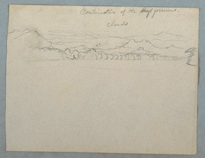 Kresba, Oblačná jihoamerická horská krajina u zálivu, část 2 , 1853, pravděpodobně květen od Frederic Edwin Church