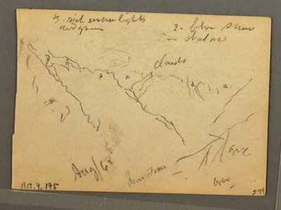 Kresba, Oblačná Jungfrau, Interlaken, Švýcarsko, srpen 1868 od Frederic Edwin Church
