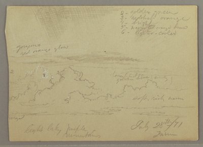 Kresba, Studie mraků, 28. července 1871 od Frederic Edwin Church