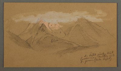 Kresba, Mraky nad vrcholky hor, pravděpodobně 1868 od Frederic Edwin Church