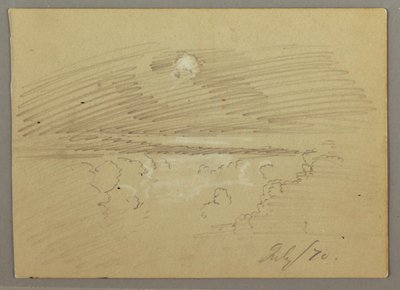 Kresba, Oblačná obloha, červenec 1870 od Frederic Edwin Church