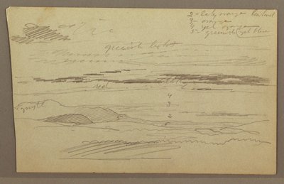 Kresba, Oblačná obloha, pravděpodobně 60. léta 19. století od Frederic Edwin Church