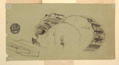 Kresba, Fragmenty sloupu a antablatury, Athény, duben 1869 od Frederic Edwin Church