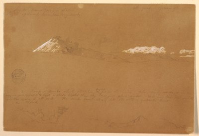 Kresba, Cotapaxi, ráno, z chrámu Slunce, Quito, Ekvádor, 24. června 1857 od Frederic Edwin Church