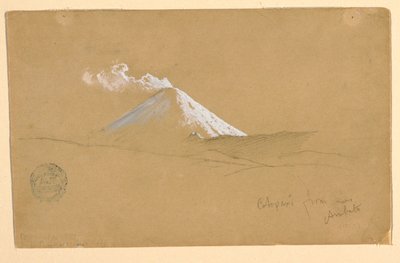 Kresba, Cotopaxi z okolí Ambata, Ekvádor, 1853 od Frederic Edwin Church