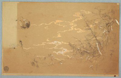 Kresba, Detailní pohled na okraj kanadské banky, srpen 1858 od Frederic Edwin Church