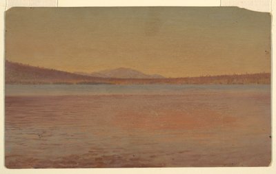 Kresba, Pohled z dálky na hory Katahdin a Traveller od jezera Millinocket, 1870-80 od Frederic Edwin Church