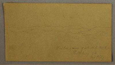 Kresba, Pohled z dálky na horu Saddleback, Maine, 1. října 1867 od Frederic Edwin Church
