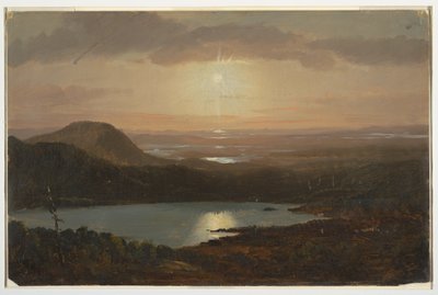 Kresba, Eagle Lake Viewed from Cadillac Mountain, Mount Desert Island, Maine, 1850-60 od Frederic Edwin Church