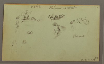 Kresba, figurální studie, osel ve smečce, plachetnice, pravděpodobně 1868 od Frederic Edwin Church