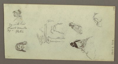 Kresba, figurální studie, hřeben, pravděpodobně 1868 od Frederic Edwin Church