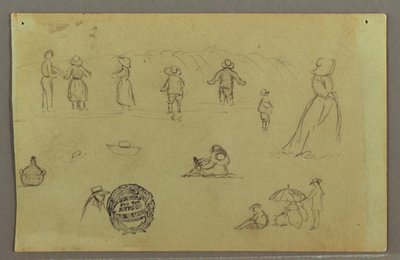Kresba, Figurální studie u příboje, pravděpodobně 1857-58 od Frederic Edwin Church