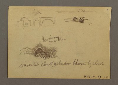 Kresba, Postavy a signální věž, Egypt, pravděpodobně 1868 od Frederic Edwin Church