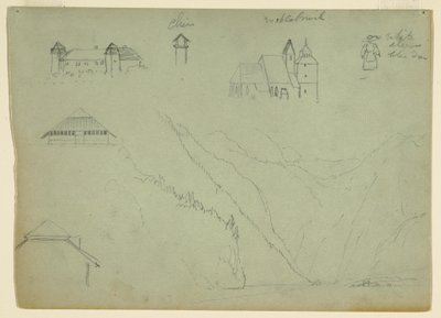 Kresba, Ze Solné komory, Rakousko a Konigssee, poblíž Berchtesgadenu, Bavorsko, červenec 1868 od Frederic Edwin Church