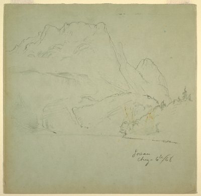 Kresba, Od jednoho z jezer Gosau, Solná komora, 6. srpna 1868 od Frederic Edwin Church