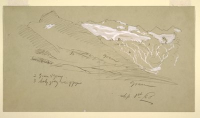Kresba, Z Bernských Alp, Bel Arp, srpen 1868 od Frederic Edwin Church