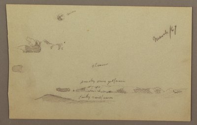 Kresba, Měsíc v úplňku, mraky, 60. léta 19. století od Frederic Edwin Church