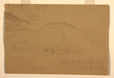 Kresba, kopec pod chrámem Slunce, Quito, Ekvádor, 23. června 1857 od Frederic Edwin Church