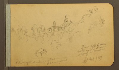 Kresba, Domy, Steeple, 23. února 1889 od Frederic Edwin Church