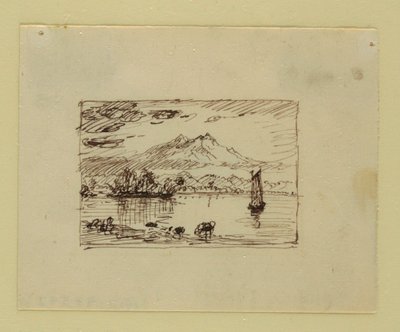 Kresba, Imaginární krajina, asi 1850 od Frederic Edwin Church