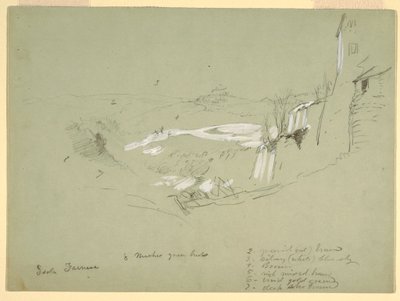 Kresba, Isola Farnese v římské Kampánii, Itálie, květen 1869 od Frederic Edwin Church