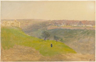 Kresba, Jeruzalém z Olivové hory, březen 1868 od Frederic Edwin Church