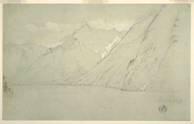 Kresba, Königssee z Falkensteinu, červenec 1868 od Frederic Edwin Church