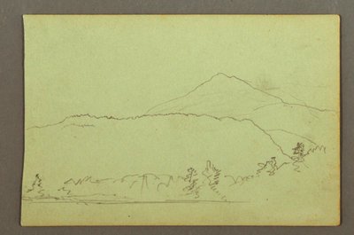 Kresba, jezero, hillrange, pravděpodobně 1856 od Frederic Edwin Church