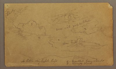 Kresba, krajina; Verso: Botanické skici, 1865 od Frederic Edwin Church