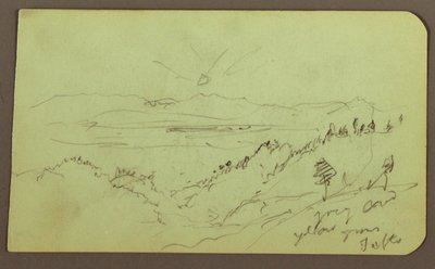 Kresba, krajina; Verso: Postava, krajina, 1883 od Frederic Edwin Church