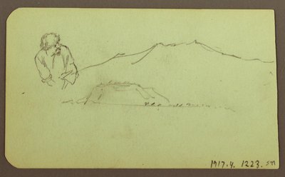 Kresba, krajina; Verso: Postava, krajina, 1883 od Frederic Edwin Church